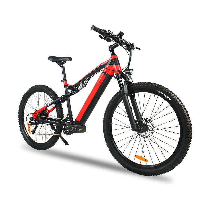 Red 500W Electric Mountain Ebike